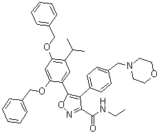 5-(2,4-雙(芐氧基)-5-異丙基苯基)-n-乙基-4-(4-(嗎啉甲基)苯基)異噁唑-3-羧酰胺結(jié)構(gòu)式_747414-24-0結(jié)構(gòu)式