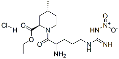 (2R,4R)-1-[2-氨基-5-[[亞氨基(硝基氨基)甲基]氨基]-1-氧代戊基]-4-甲基-2-哌啶甲酸乙酯鹽酸鹽結(jié)構(gòu)式_74874-08-1結(jié)構(gòu)式