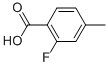 2-Fluoro-4-methylbenzoic acid Structure,7697-23-6Structure