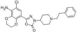 5-(8-Amino-7-chloro-2,3-dihydro-1,4-benzodioxin-5-yl)-3-[1-(2-phenylethyl)piperidin-4-yl]-1,3,4-oxadiazol-2(3H)-one Structure,769901-96-4Structure