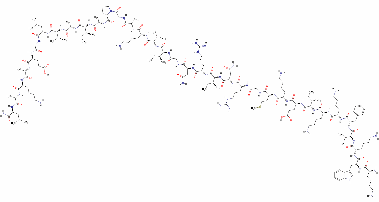 LYS-TRP-LYS-VAL-PHE-LYS-LYS-ILE-GLU-LYS-MET-GLY-ARG-ASN-ILE-ARG-ASN-GLY-ILE-VAL-LYS-ALA-GLY-PRO-ALA-ILE-ALA-VAL-LEU-GLY-GLU-ALA-LYS-ALA-LEU-NH2結(jié)構(gòu)式_80451-05-4結(jié)構(gòu)式