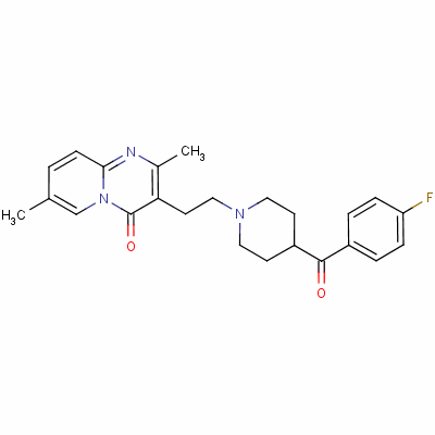 3-[2-[4-(4-氟苯甲酰)-1-哌啶基]乙基]-2,7-二甲基-4H-吡啶并[1,2-a]嘧啶-4-酮結(jié)構(gòu)式_81043-56-3結(jié)構(gòu)式