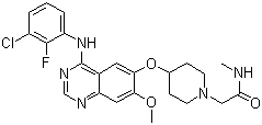 Az08931 2-(4-(4-(3-chloro-2-fluorophenylamino)-7-methoxyquinazolin-6-yloxy)piperidin-1-yl)-n-methylacetamide Structure,848942-61-0Structure