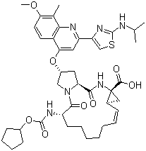 (2R,6s,12z,13as,14ar,16as)-6-[[(cyclopentyloxy)carbonyl]amino]-1,2,3,6,7,8,9,10,11,13a,14,15,16,16a-tetradecahydro-2-[[7-methoxy-8-methyl-2-[2-[(1-methylethyl)amino]-4-thiazolyl]-4-quinolinyl]oxy]-5,1 Structure,849022-30-6Structure