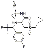 N-(1-氰基-環(huán)丙基)-3-環(huán)丙基甲烷磺酰基-2-[2,2,2-三氟-1-(4-氟-苯基)-乙基氨基]-丙酰胺結(jié)構(gòu)式_849093-78-3結(jié)構(gòu)式