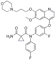 N-[3-氟-4-[[6-甲氧基-7-[[3-(嗎啉-4-基)丙基]氧]喹啉-4-基]氧]苯基]-N-(4-氟苯基)環(huán)丙烷-1,1-二甲酰胺結(jié)構(gòu)式_849217-64-7結(jié)構(gòu)式