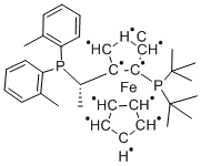 (1S)-1-[雙(叔丁基)膦]-2-[(1S)-1-[雙(2-甲基苯基)膦]乙基]二茂鐵結(jié)構(gòu)式_849924-77-2結(jié)構(gòu)式