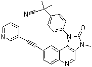 2-甲基-2-[4-[3-甲基-2-氧代-8-[(吡啶-3-基)乙炔基]-2,3-二氫咪唑并[4,5-C]喹啉-1-基]苯基]丙腈結(jié)構(gòu)式_853910-61-9結(jié)構(gòu)式