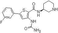 3-[(Aminocarbonyl)amino]-5-(3-fluorophenyl)-N-(3S)-3-piperidinyl-2-Thiophenecarboxamide Structure,860352-01-8Structure