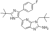 5-[2-(1,1-二甲基乙基)-4-(4-氟苯基)-1H-咪唑-5-基]-3-(2,2-二甲基丙基)-3H-咪唑并[4,5-b]吡啶-2-胺結(jié)構(gòu)式_862505-00-8結(jié)構(gòu)式