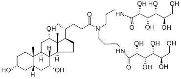 (3A,5b,7a,12a)-N,N-Bis[3-(D-gluconoylamino)propyl]-3,7,12-trihydroxycholan-24-amide Structure,86303-22-2Structure