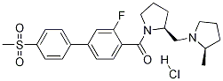 (3-氟-4-(甲基磺?；?-[1,1-聯(lián)苯]-4-基)((S)-2-(((R)-2-甲基吡咯烷-1-基)甲基)吡咯烷-1-基)甲酮鹽酸鹽結(jié)構(gòu)式_867255-05-8結(jié)構(gòu)式