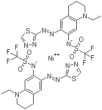 雙[N-[1-乙基-1,2,3,4-四氫-6-[(1,3,4-噻二唑-2-基-N3)偶氮-N1]-7-喹啉基]-1,1,1-三氟甲磺酰胺根合-N]鎳結(jié)構(gòu)式_868747-30-2結(jié)構(gòu)式