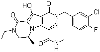 (S)-2-(3-氯-4-氟芐基)-8-乙基-10-羥基-N,6-二甲基-1,9-二氧代-1,2,6,7,8,9-六氫吡嗪o[1,2:1,5]吡咯并[2,3-d]吡嗪-4-羧酰胺結(jié)構(gòu)式_869901-69-9結(jié)構(gòu)式