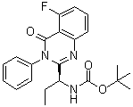 [(1S)-1-(5-氟-3, 4-二氫-4-氧代-3-苯基-2-喹唑啉yl) 丙基]-氨基甲酸1, 1-二甲基乙酯結(jié)構(gòu)式_870281-85-9結(jié)構(gòu)式