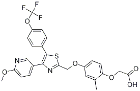 2-[4-[[4-(6-甲氧基-3-吡啶)-5-[4-(三氟甲氧基)苯基]-2-噻唑]甲氧基]-2-甲基苯氧基]乙酸結構式_870521-57-6結構式