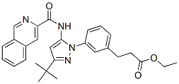 3-[3-(1,1-二甲基乙基)-5-[(3-異喹啉羰基)氨基]-1H-吡唑-1-基]-苯丙酸乙酯結(jié)構(gòu)式_872171-25-0結(jié)構(gòu)式