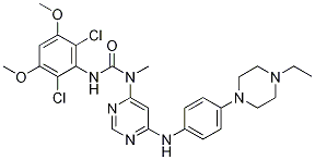 3-(2,6-Dichloro-3,5-dimethoxyphenyl)-1-[6-[[4-(4-ethylpiperazin-1-yl)phenyl]amino]pyrimidin-4-yl]-1-methylurea Structure,872511-34-7Structure