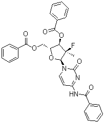 (2R,3r,4r,5s)-5-(4-benzamido-2-oxopyrimidin-1(2h)-yl)-2-((benzoyloxy)methyl)-4-fluoro-4-methyltetrahydrofuran-3-yl benzoate Structure,874638-94-5Structure