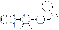 (9ci)-1-[[4-[1-(1H-苯并咪唑-2-基)-5-氯-1,6-二氫-6-氧代-4-吡嗪]-1-哌嗪]乙酰基]六氫-1H-氮雜卓結(jié)構(gòu)式_878569-80-3結(jié)構(gòu)式