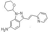 (E)-3-[2-(吡啶-2-基)乙烯基]-1-(四氫-2H-吡喃-2-基)-1H-吲唑-6-胺結(jié)構(gòu)式_886230-76-8結(jié)構(gòu)式