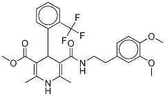 甲基1,4-二氫-2,6-二甲基-4-(2’-三氟甲基)苯基-吡啶-3-羧酸酯-5-(3,4-二甲氧基苯基)乙基甲酰胺結(jié)構(gòu)式_887406-97-5結(jié)構(gòu)式