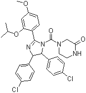 4-[[4,5-Bis(4-chlorophenyl)-4,5-dihydro-2-[4-methoxy-2-(1-methylethoxy)phenyl]-1h-imidazol-1-yl]carbonyl]-2-piperazinone Structure,890090-75-2Structure