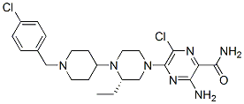 3-氨基-6-氯-5-[(3S)-4-[1-[(4-氯苯基)甲基]-4-哌啶基]-3-乙基-1-哌嗪基]-2-哌嗪甲酰胺結(jié)構(gòu)式_906805-42-3結(jié)構(gòu)式