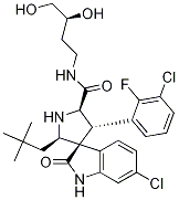 (2r,3s,4s,5r)-6-氯-4-(3-氯-2-氟苯基)-n-[(3s)-3,4-二羥基丁基]-2-(2,2-二甲基丙基)-1,2-二氫-2-氧代-螺[3h-吲哚-3,3-吡咯烷]-5-羧酰胺結(jié)構(gòu)式_908027-40-7結(jié)構(gòu)式