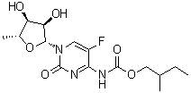 2-丁基(1-((2R,3R,4S,5R)-3,4-二羥基-5-甲基四氫呋喃-2-基)-5-氟-2-氧代-1,2-二氫嘧啶-4-基)氨基甲酸甲酯結(jié)構(gòu)式_910129-15-6結(jié)構(gòu)式