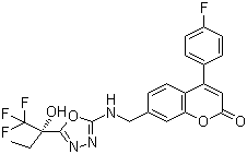 4-(4-氟苯基)-7-[[[5-[(1s)-1-羥基-1-(三氟甲基)丙基]-1,3,4-噁二唑-2-基]氨基]甲基]-2H-1-苯并吡喃-2-酮結(jié)構(gòu)式_910656-27-8結(jié)構(gòu)式