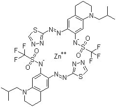 雙[1,1,1-三氟-N-[1,2,3,4-四氫-1-(2-甲基丙基)-6-[(1,3,4-噻二唑-N3)氮雜-N1]-7-異喹啉]甲磺酰胺-N]-鋅結構式_912628-37-6結構式