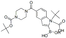 1H-Indole-1-carboxylic acid, 2-borono-5-[[4-[(1,1-dimethylethoxy)carbonyl]-1-piperazinyl]carbonyl]-, 1-(1,1-dimethylethyl) ester Structure,913388-55-3Structure