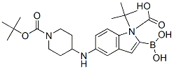 2-硼-5-[[1-[(1,1-二甲基乙氧基)羰基]-4-哌啶基]氨基]-1H-吲哚-1-羧酸-1-(1,1-二甲基乙基)酯結(jié)構(gòu)式_913388-67-7結(jié)構(gòu)式