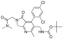 [4-(2,4-二氯苯基)-6-二甲基氨基甲酰甲基-2-甲基-5-氧代-6,7-二氫-5H-吡咯并[3,4-b]吡啶-3-基甲基]氨基甲酸叔丁酯結構式_915731-88-3結構式