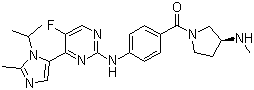 [4-[[5-氟-4-[2-甲基-1-(1-甲基乙基)-1H-咪唑-5-基]-2-嘧啶基]氨基]苯基][(3S)-3-(甲氨基)-1-吡咯烷]甲酮結(jié)構(gòu)式_924641-59-8結(jié)構(gòu)式