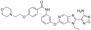 N-(3-{[2-(4-氨基-1,2,5-惡二唑-3-基)-1-乙基-1H-咪唑并[4,5-c]吡啶-6-基]氧基}苯基)-4-[2-(4-嗎啉基)乙氧基]苯甲酰胺結(jié)構(gòu)式_925213-63-4結(jié)構(gòu)式