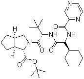 (1S,3AR,6AS)-2-[(2S)-2-[[(2S)-2-環(huán)己基-2-[(2-吡嗪基羰基)氨基]乙?；鵠氨基]-3,3-二甲基-1-氧代丁基]八氫環(huán)戊并[C]吡咯-1-羧酸叔丁酯結構式_926276-19-9結構式