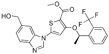 (R)-methyl 5-(6-(hydroxymethyl)-1h-benzo[d]imidazol-1-yl)-3-(1-(2-(trifluoromethyl)phenyl)ethoxy)thiophene-2-carboxylate Structure,929095-39-6Structure