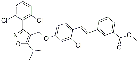 (E)-methyl 3-(2-chloro-4-((3-(2,6-dichlorophenyl)-5-isopropylisoxazol-4-yl)methoxy)styryl)benzoate Structure,933799-50-9Structure