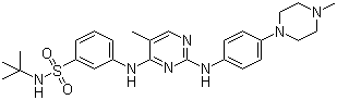 N-(1,1-二甲基乙基)-3-[[5-甲基-2-[[4-(4-甲基-1-哌嗪)苯基]氨基]-4-嘧啶]氨基]苯磺酰胺結構式_936091-14-4結構式