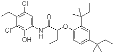 2-[2,4-雙(1,1-二甲基丙基)苯氧基]-N-(3,5-二氯-4-乙基-2-羥基苯基)丁酰胺結(jié)構(gòu)式_93951-12-3結(jié)構(gòu)式