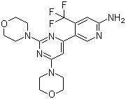 5-[2,6-Di(4-morpholinyl)-4-pyrimidinyl]-4-(trifluoromethyl)-2-pyridinamine Structure,944396-07-0Structure