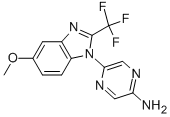 2-Pyrazinamine, 5-[5-methoxy-2-(trifluoromethyl)-1H-benzimidazol-1-yl]- Structure,950845-99-5Structure