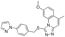 [1,2,4]Triazolo[4,3-a]quinoline, 8-methoxy-5-methyl-1-[[[4-(1h-pyrazol-1-yl)phenyl]methyl]thio]- Structure,956768-66-4Structure