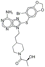 (S)-1-(4-(2-(6-氨基-8-((6-溴苯并[d][1,3]二氧代l-5-基)硫代)-9H-嘌呤-9-基)乙基)哌啶-1-基)-2-羥基丙烷-1-酮結(jié)構(gòu)式_958025-66-6結(jié)構(gòu)式