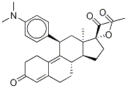 (11beta,13alpha)-17-(乙酰氧基)-11-[4-(二甲基氨基)苯基]-19-去甲孕甾-4,9-二烯-3,20-二酮結(jié)構(gòu)式_96285-40-4結(jié)構(gòu)式