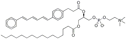 1-棕櫚?；?2-((2-(4-(6-苯基-1,3,4-己三烯基)苯基)乙基)羰基)-3-磷脂酰膽堿結(jié)構(gòu)式_98014-38-1結(jié)構(gòu)式