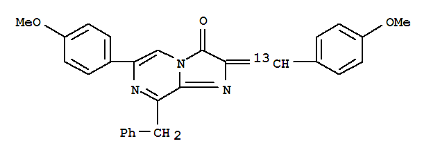 (9ci)-6-(4-甲氧基苯基)-2-[(4-甲氧基苯基)亞甲基-13c]-8-(苯基甲基)-咪唑并[1,2-a]吡嗪-3(2H)-酮結(jié)構(gòu)式_217481-46-4結(jié)構(gòu)式