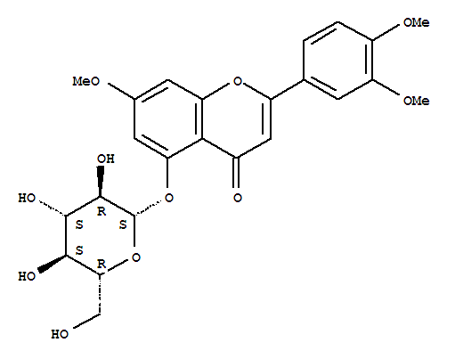 2-(3,4-二甲氧基苯基)-5-(BETA-D-吡喃葡萄糖氧基)-7-甲氧基-4H-1-苯并吡喃-4-酮結(jié)構(gòu)式_221289-20-9結(jié)構(gòu)式